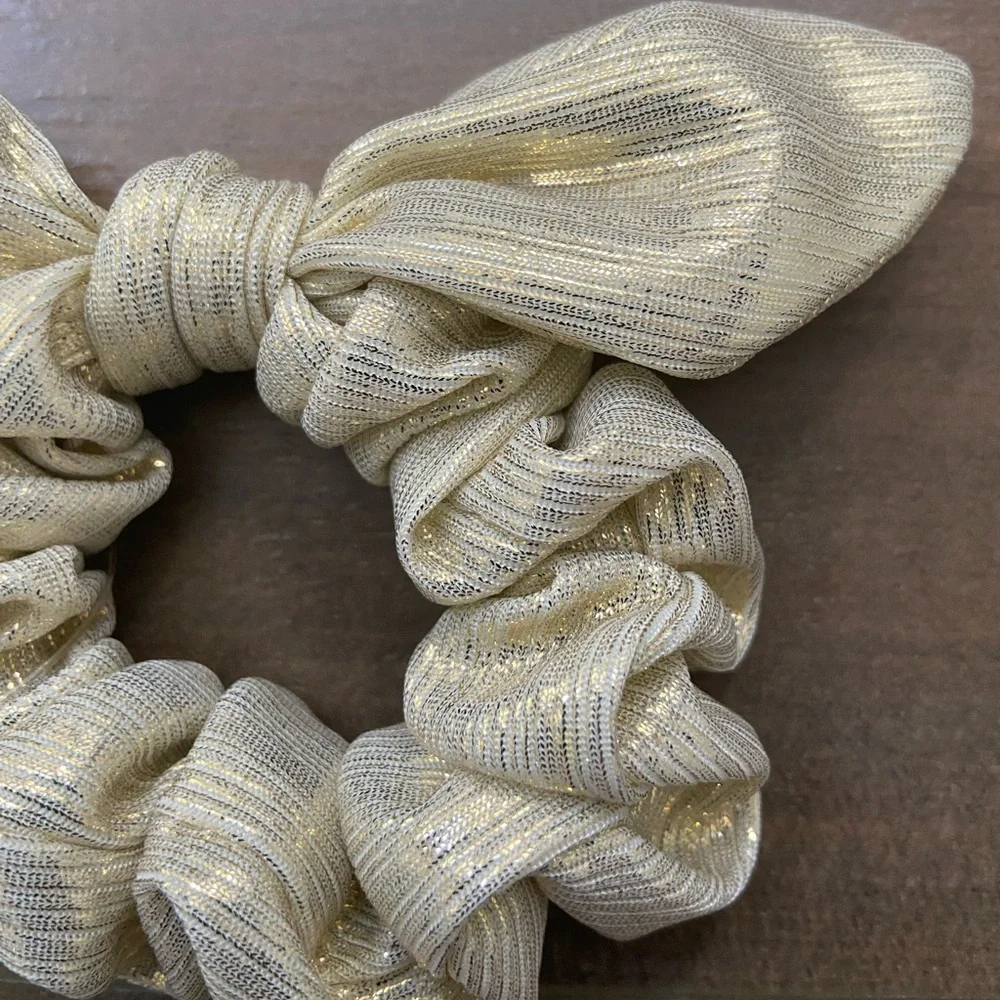 {Free People} Endless Nights Bow Scrunchie Metallic